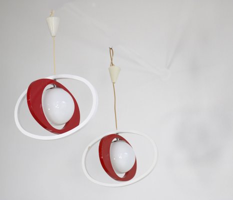 Italian Pendant Lamps, 1960s, Set of 2-AA-1709171