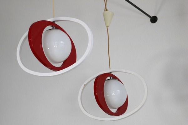 Italian Pendant Lamps, 1960s, Set of 2-AA-1709171