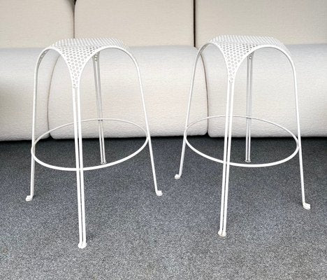 Italian Perforated Metal Barstools by Maurizio Tempestini, 1950s, Set of 2-FUE-870397