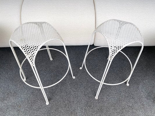 Italian Perforated Metal Barstools by Maurizio Tempestini, 1950s, Set of 2-FUE-870397