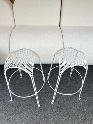 Italian Perforated Metal Barstools by Maurizio Tempestini, 1950s, Set of 2-FUE-870397