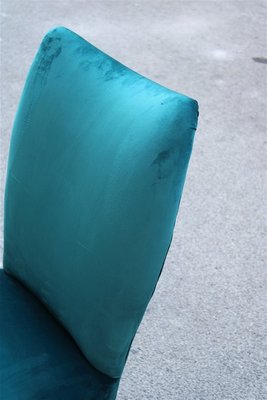 Italian Petrol Green Velvet Lounge Chairs, 1950s, Set of 2-EH-691780