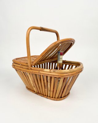 Italian Picnic Basket in Bamboo and Rattan, 1960s-LYQ-1185738