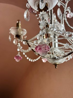 Italian Pink Murano Drop Chandelier, 1920-UWS-2036567