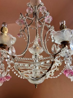 Italian Pink Murano Drop Chandelier, 1920-UWS-2036567