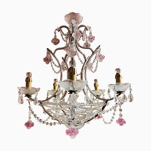 Italian Pink Murano Drop Chandelier, 1920-UWS-2036567