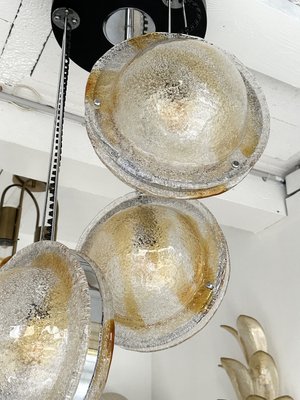 Italian Planetarium Chandelier Amber Murano Glass and Metal attributed to Veart, 1970s-FUE-2024546