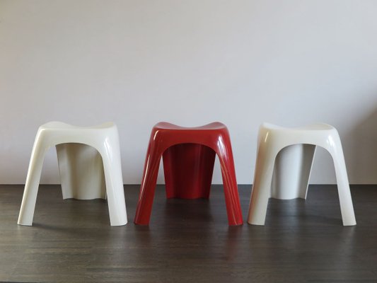 Italian Plastic Stools by Giorgina Castiglioni for Bilumen, 1970, Set of 3-CC-893734