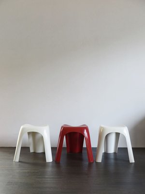 Italian Plastic Stools by Giorgina Castiglioni for Bilumen, 1970, Set of 3-CC-893734