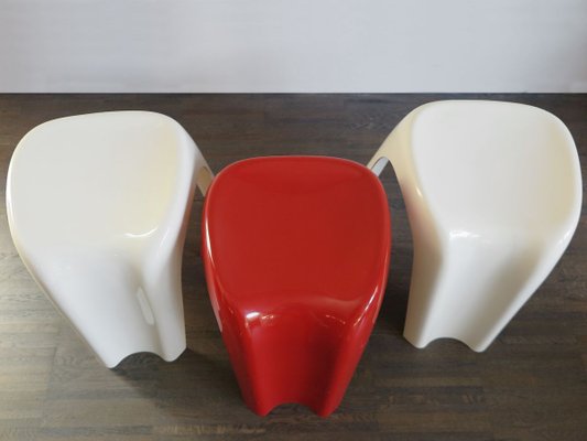 Italian Plastic Stools by Giorgina Castiglioni for Bilumen, 1970, Set of 3-CC-893734