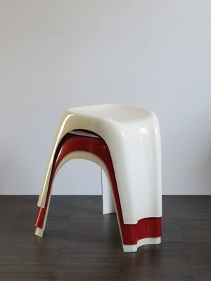 Italian Plastic Stools by Giorgina Castiglioni for Bilumen, 1970, Set of 3-CC-893734