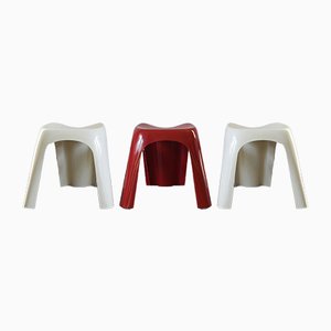 Italian Plastic Stools by Giorgina Castiglioni for Bilumen, 1970, Set of 3-CC-893734