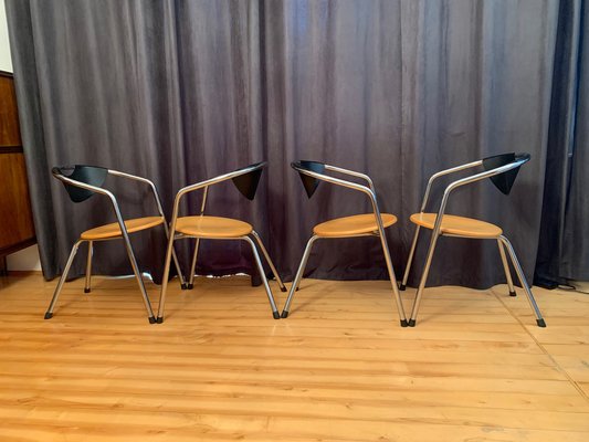 Italian Plurima Chairs, 1980s, Set of 4-RTR-1336745