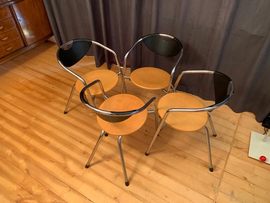 Italian Plurima Chairs, 1980s, Set of 4-RTR-1336745