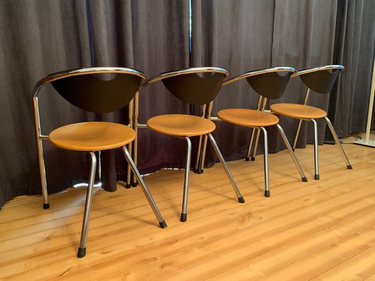 Italian Plurima Chairs, 1980s, Set of 4-RTR-1336745