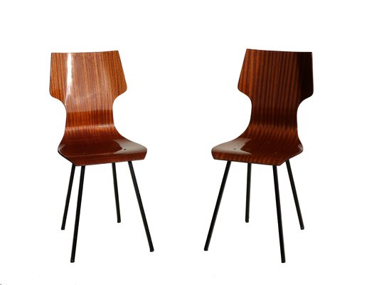 Italian Plywood Dining Chairs, 1950s, Set of 2-GKB-562006