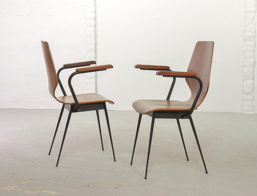 Italian Plywood Side Chairs by Carlo Ratti for Legni Curvati, 1950s, Set of 2-IXC-557431