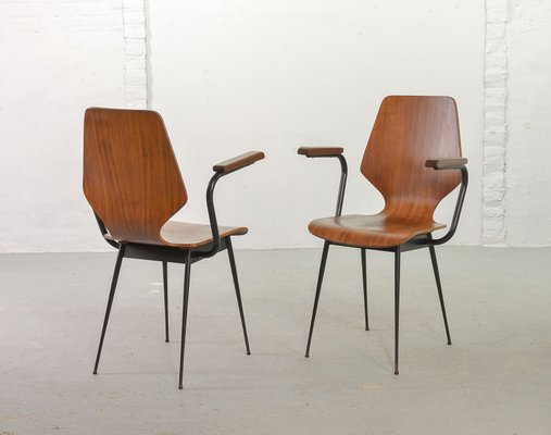 Italian Plywood Side Chairs by Carlo Ratti for Legni Curvati, 1950s, Set of 2-IXC-557431