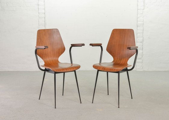 Italian Plywood Side Chairs by Carlo Ratti for Legni Curvati, 1950s, Set of 2-IXC-557431