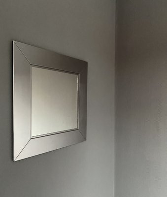 Italian Polished Stainless Steel Wall Mirror, 1970s-IEI-1153868