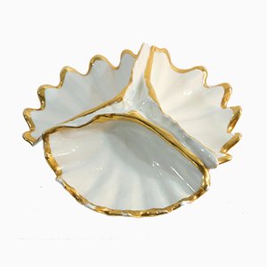 Italian Porcelain Clam Shell Bowl by Capo di Monte, 1960s-FO-589288