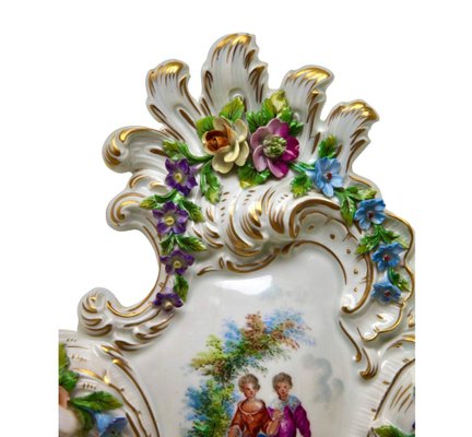 Italian Porcelain Sconces with Floral Decoration, 1950, Set of 2-MJY-1754992