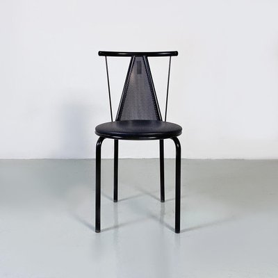 Italian Post Modern Black Metal and Plastic Chairs, 1980s, Set of 2-GDD-1428341