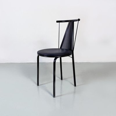 Italian Post Modern Black Metal and Plastic Chairs, 1980s, Set of 2-GDD-1428341