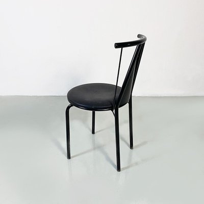 Italian Post Modern Black Metal and Plastic Chairs, 1980s, Set of 2-GDD-1428341