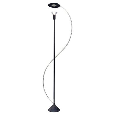 Italian Post Modern Black Metal and Steel Floor Halogen Floor Lamp, 1980s-GDD-1345707