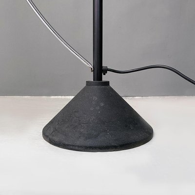 Italian Post Modern Black Metal and Steel Floor Halogen Floor Lamp, 1980s-GDD-1345707