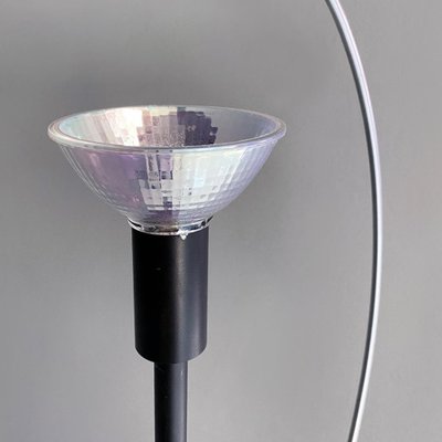 Italian Post Modern Black Metal and Steel Floor Halogen Floor Lamp, 1980s-GDD-1345707