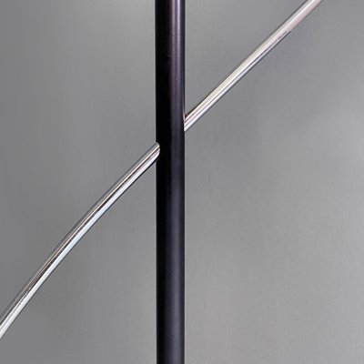 Italian Post Modern Black Metal and Steel Floor Halogen Floor Lamp, 1980s-GDD-1345707