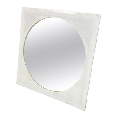 Italian Post Modern Round Shape Mirror With Square Plastic Frame, 1980s-GDD-1284757