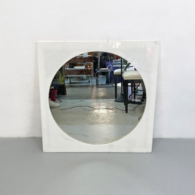 Italian Post Modern Round Shape Mirror With Square Plastic Frame, 1980s-GDD-1284757