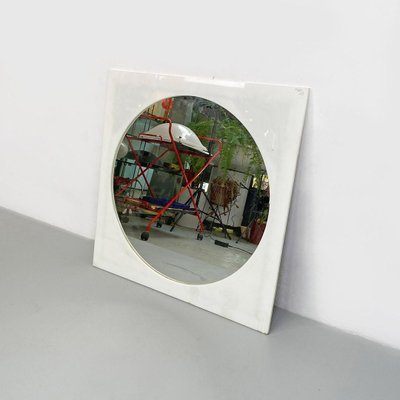 Italian Post Modern Round Shape Mirror With Square Plastic Frame, 1980s-GDD-1284757