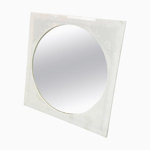 Italian Post Modern Round Shape Mirror With Square Plastic Frame, 1980s-GDD-1284757