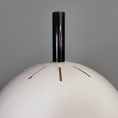 Italian Postmodern Black Metal Stem & White Metal Lampshade Floor Lamp, 1980s-GDD-1385094