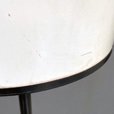 Italian Postmodern Black Metal Stem & White Metal Lampshade Floor Lamp, 1980s-GDD-1385094