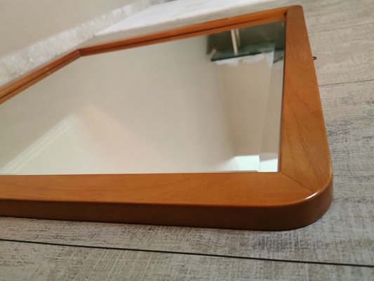 Italian Postmodern Cherry & Ground Glass Mirror, 1990s-ZST-831835