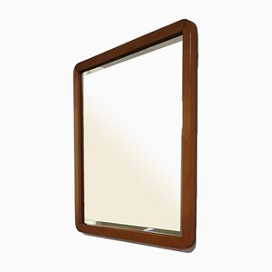 Italian Postmodern Cherry & Ground Glass Mirror, 1990s-ZST-831835