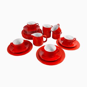 Italian Postmodern Porcelain Tea Set from E. Bergamin for Taitu, 1980s, Set of 9-GIW-1782073