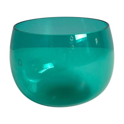 Italian Postmodern Teal Murano Glass Bowl attributed to Venini, 1990s-GDD-1823286