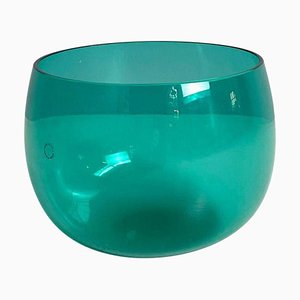 Italian Postmodern Teal Murano Glass Bowl attributed to Venini, 1990s-GDD-1823286