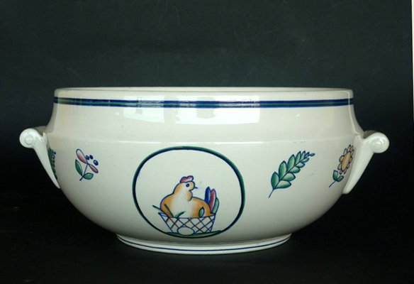 Italian Pottery Bowl by Giovanni Gariboldi for San Cristoforo Ginori, 1930s-GKB-837100