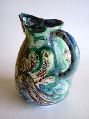 Italian Pottery Pitcher by Leandro Sciutto for Pozzo Garitta, 1940s-GKB-839777