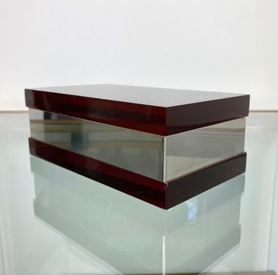 Italian Purple Rectangular Box in Acrylic Glass and Chrome by Alessandro Albrizzi, 1970s-LYQ-1171681