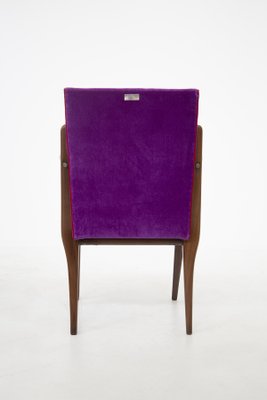 Italian Purple Velvet Armchairs from Fratelli Consonni, Set of 6-RCE-1060075