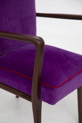 Italian Purple Velvet Armchairs from Fratelli Consonni, Set of 6-RCE-1060075