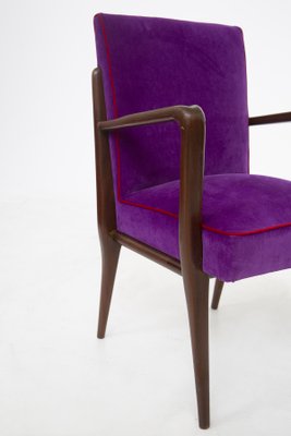 Italian Purple Velvet Armchairs from Fratelli Consonni, Set of 6-RCE-1060075